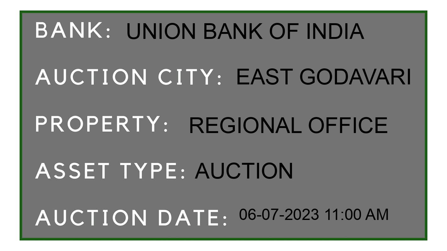 Auction Bank India - ID No: 158788 - Union Bank of India Auction of Union Bank of India Auctions for Land in East Godavari, East Godavari