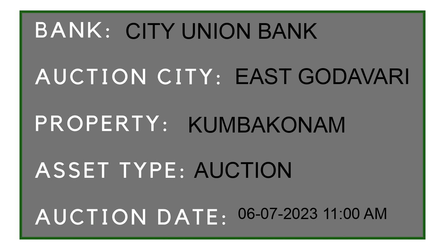 Auction Bank India - ID No: 158796 - City Union Bank Auction of City Union Bank Auctions for Land in East Godavari, East Godavari