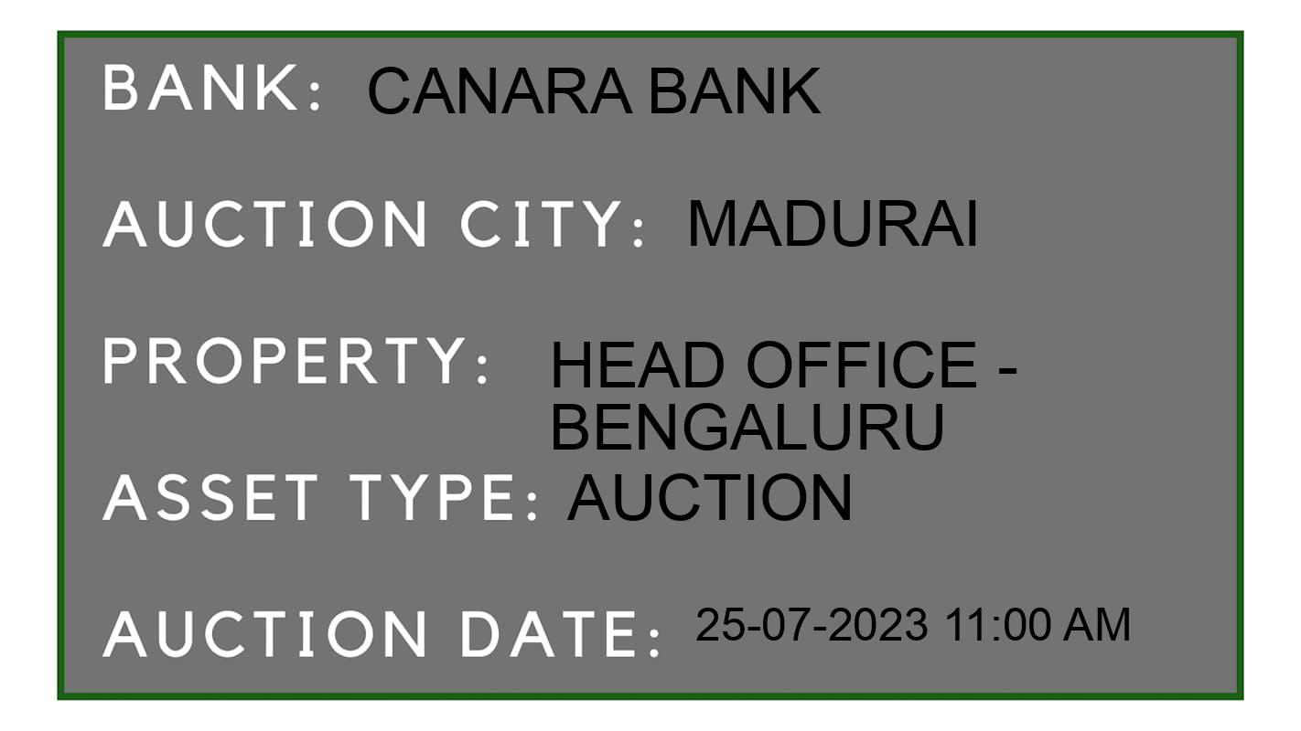 Auction Bank India - ID No: 159002 - Canara Bank Auction of Canara Bank Auctions for Land in Vilangudi, Madurai