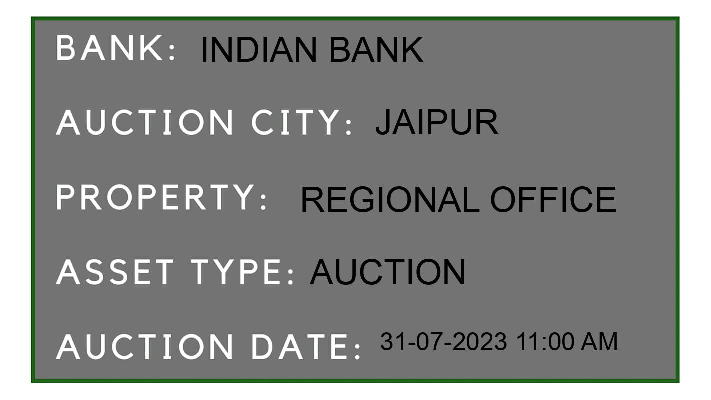 Auction Bank India - ID No: 159015 - Indian Bank Auction of Indian Bank Auctions for Plot in JAIPUR, Jaipur