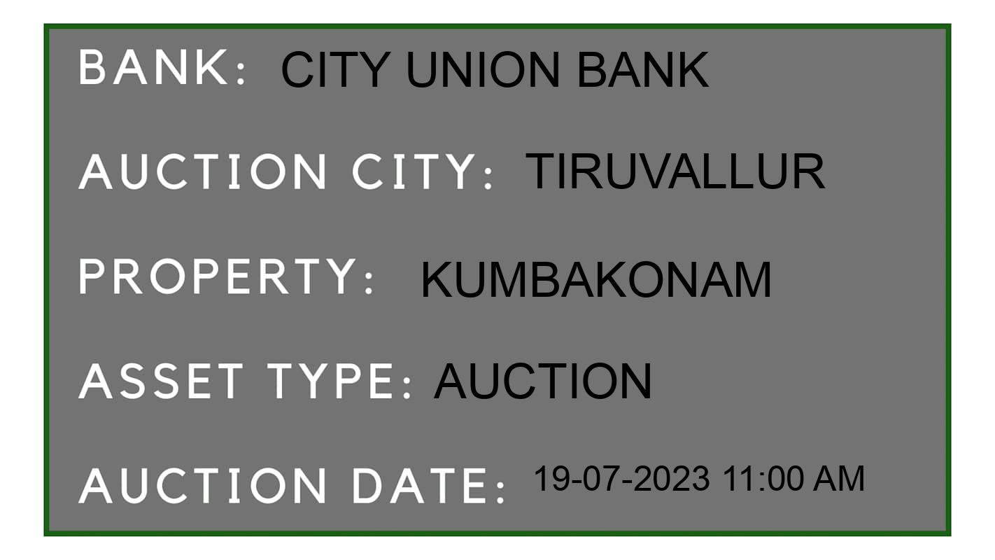 Auction Bank India - ID No: 159042 - City Union Bank Auction of City Union Bank Auctions for Land And Building in Ambattur Taluk, Tiruvallur