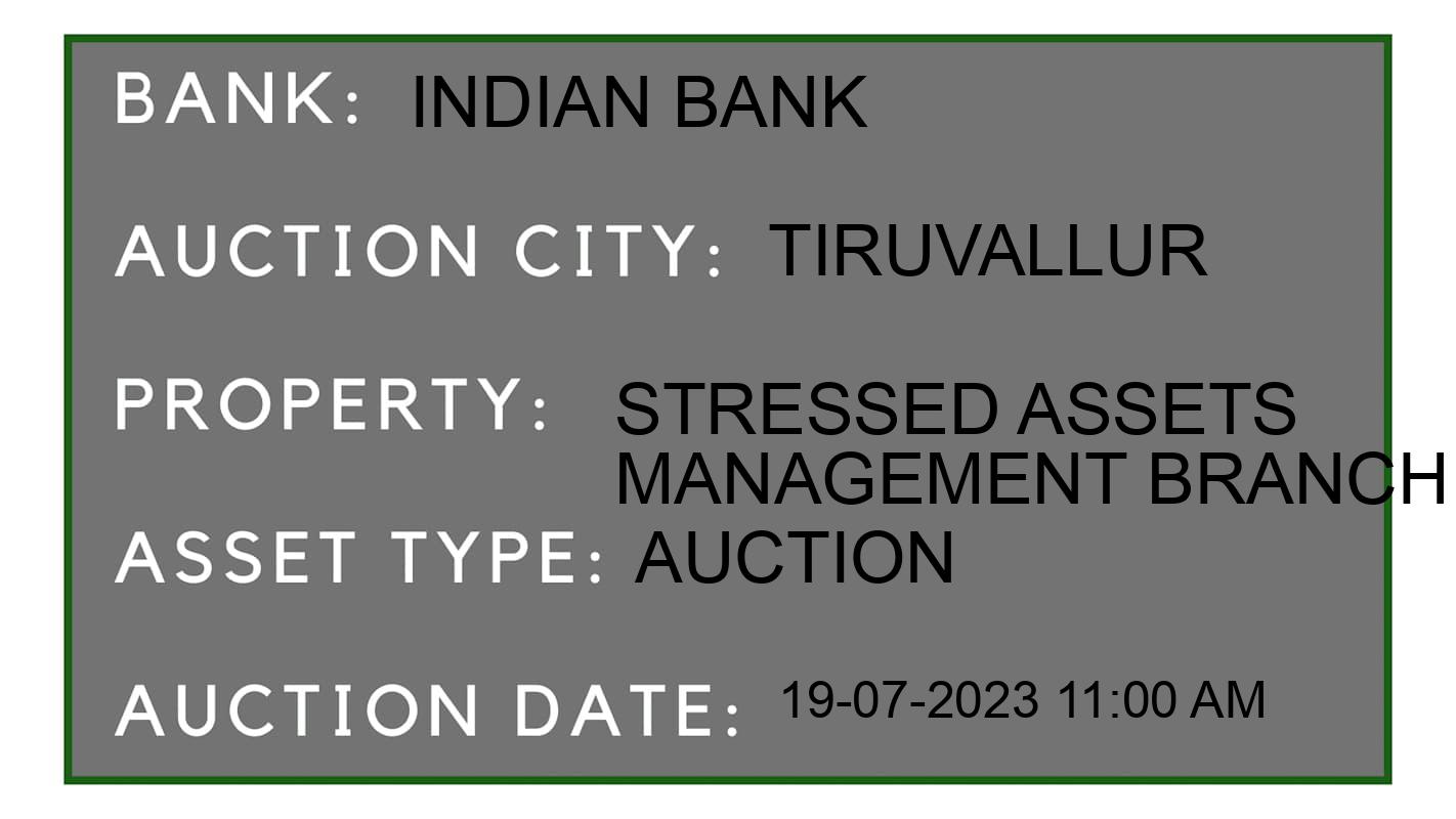 Auction Bank India - ID No: 159066 - Indian Bank Auction of Indian Bank Auctions for Land And Building in Ambattur Taluk, Tiruvallur