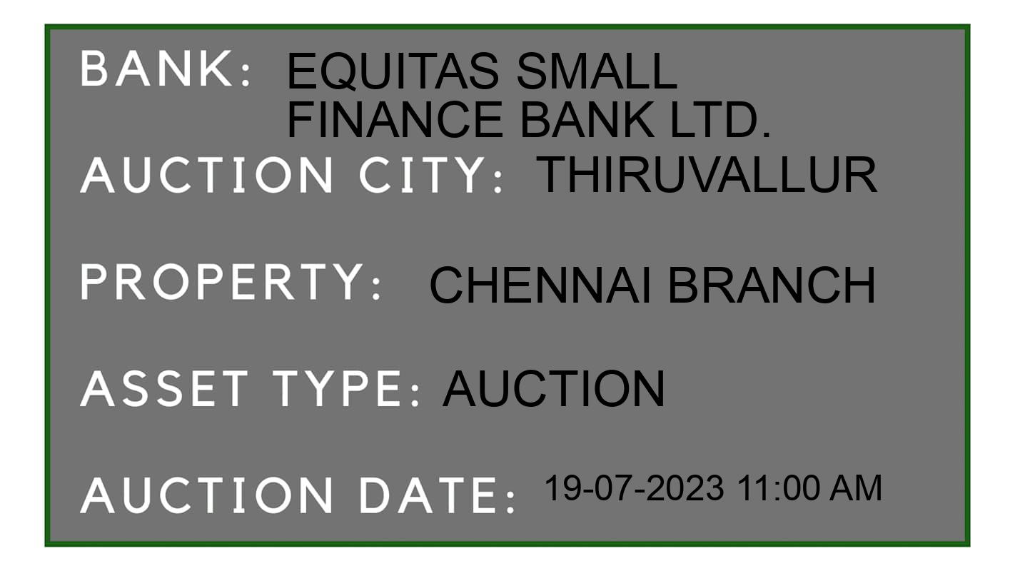 Auction Bank India - ID No: 159187 - Equitas Small Finance Bank Ltd. Auction of Equitas Small Finance Bank Ltd. Auctions for Land And Building in Uthukottai, Thiruvallur
