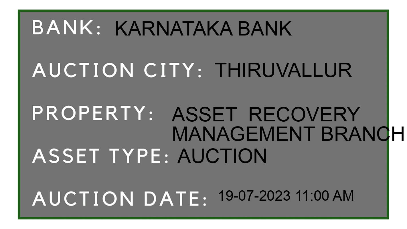 Auction Bank India - ID No: 159307 - Karnataka Bank Auction of Karnataka Bank Auctions for Land in Poonainallee Taluk, Thiruvallur
