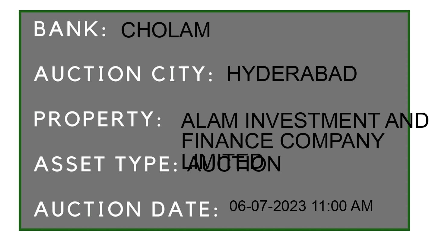 Auction Bank India - ID No: 159431 - Cholam Auction of Cholamandalam Investment And Finance Company Limited Auctions for Residential House in Golconda Fort, Hyderabad