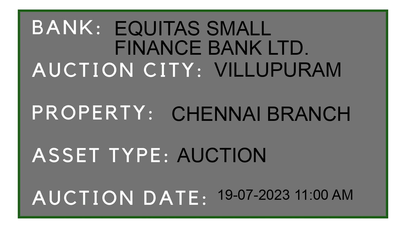 Auction Bank India - ID No: 159468 - Equitas Small Finance Bank Ltd. Auction of Equitas Small Finance Bank Ltd. Auctions for Land And Building in Sankarapuram, Villupuram