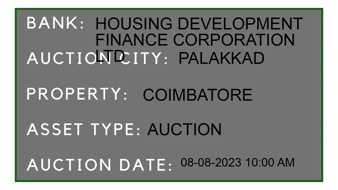 Auction Bank India - ID No: 159563 - Housing Development Finance Corporation Ltd Auction of Housing Development Finance Corporation Ltd Auctions for Plot in Palakkad, Palakkad