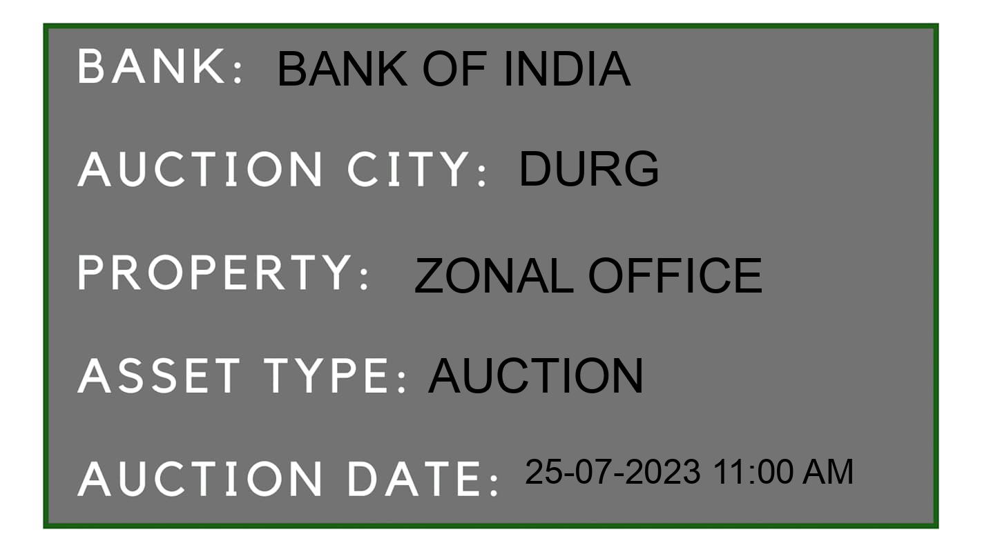 Auction Bank India - ID No: 159638 - Bank of India Auction of Bank of India Auctions for Land And Building in Bhilai, Durg