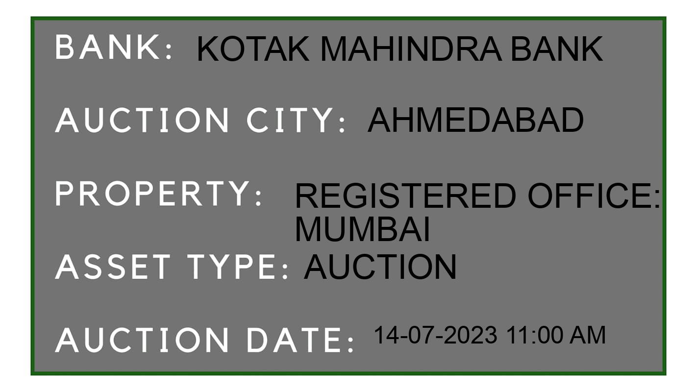 Auction Bank India - ID No: 159731 - Kotak Mahindra Bank Auction of Kotak Mahindra Bank Auctions for Vehicle Auction in Ahmedabad, Ahmedabad