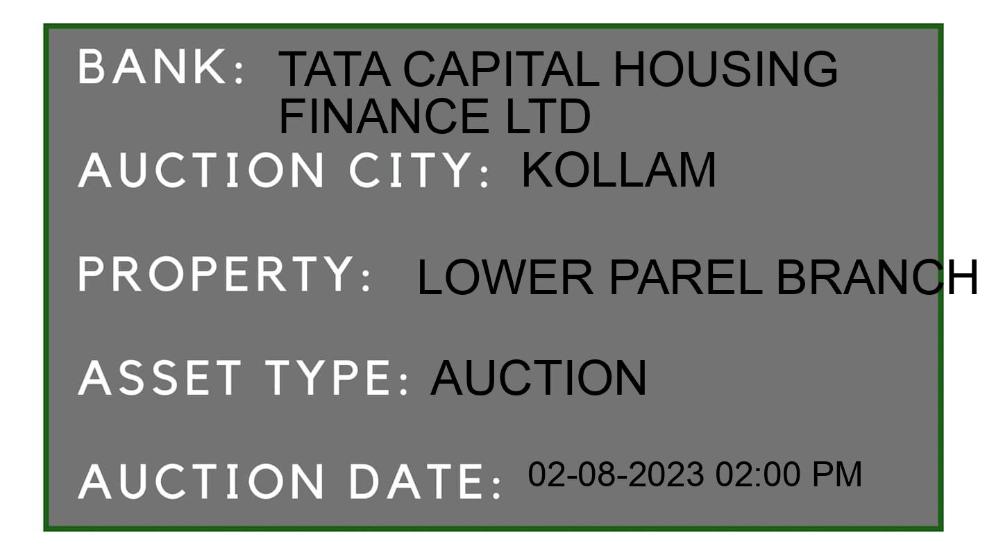 Auction Bank India - ID No: 159923 - Tata Capital Housing Finance Ltd Auction of Tata Capital Housing Finance Ltd Auctions for Land in Kollam, Kollam