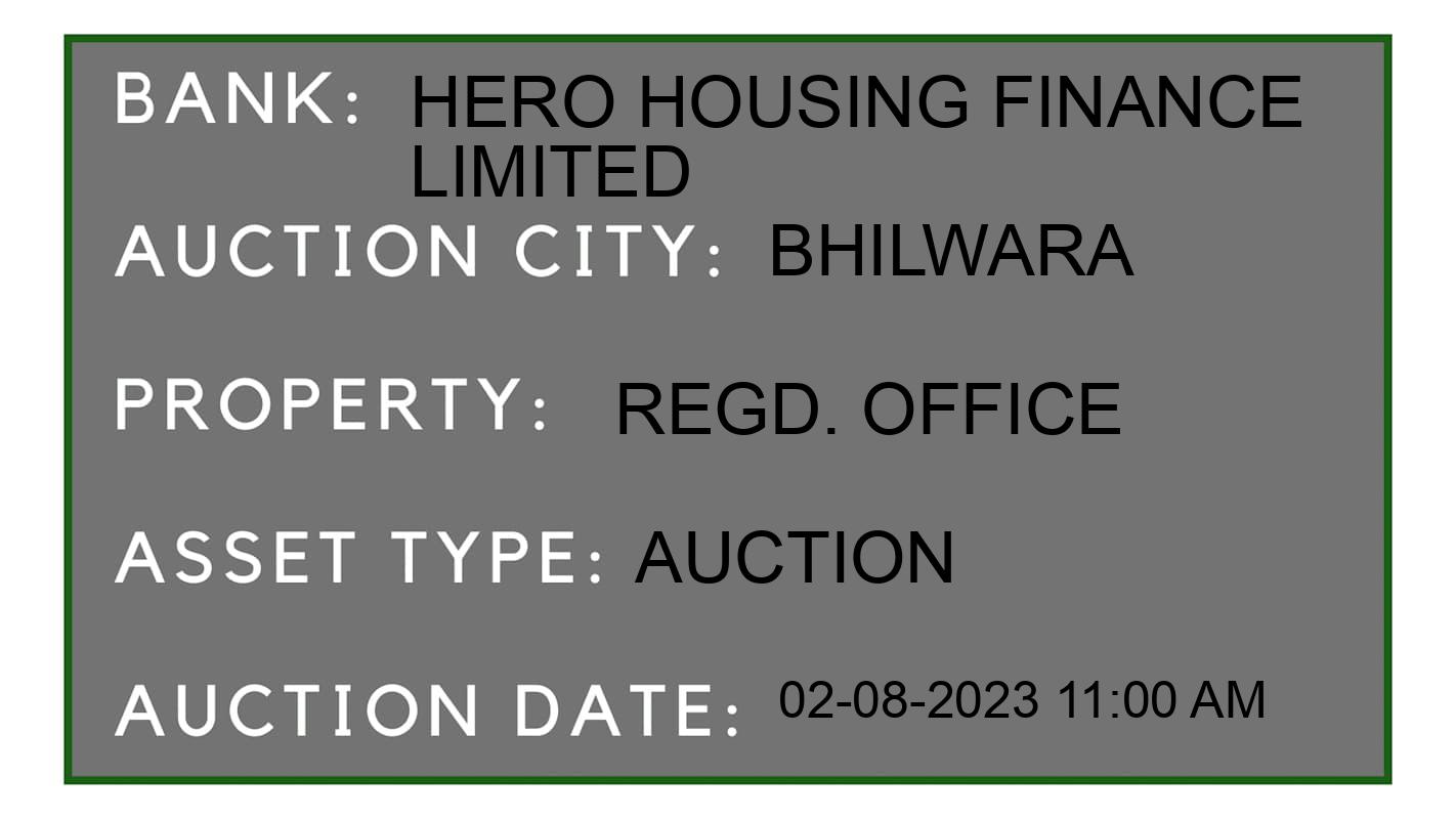 Auction Bank India - ID No: 160022 - Hero Housing Finance Limited Auction of Hero Housing Finance Limited Auctions for House in Bhilwara, Bhilwara