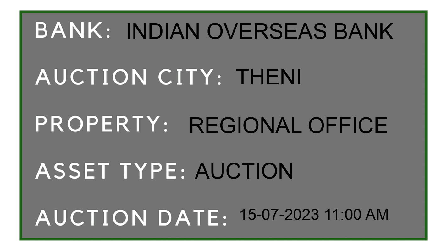 Auction Bank India - ID No: 160033 - Indian Overseas Bank Auction of Indian Overseas Bank Auctions for Land in Periyakulam, Theni