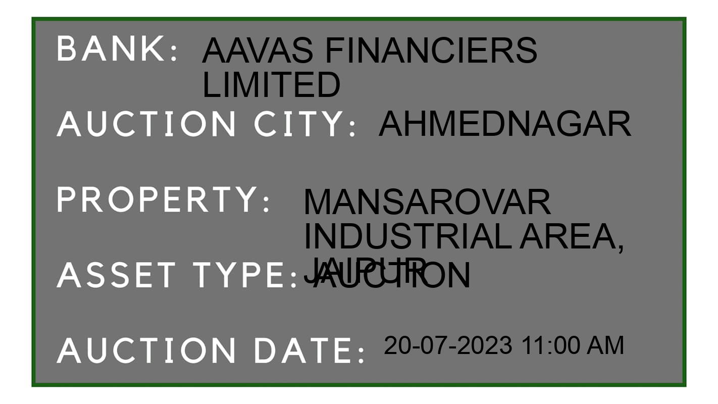 Auction Bank India - ID No: 160054 - Aavas Financiers Limited Auction of Aavas Financiers Limited Auctions for Residential Flat in Rahuri, Ahmednagar