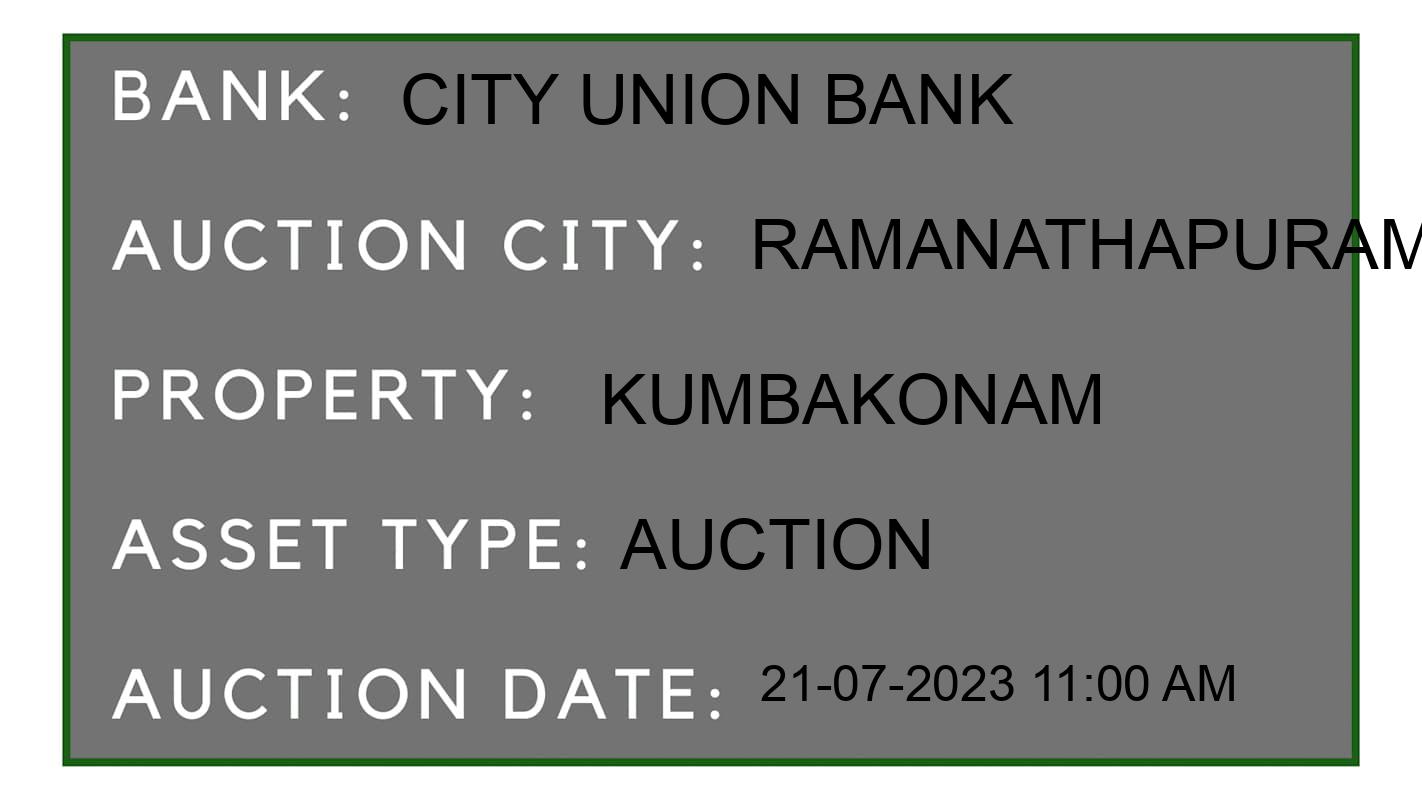 Auction Bank India - ID No: 160113 - City Union Bank Auction of City Union Bank Auctions for Land in keelakarai, Ramanathapuram