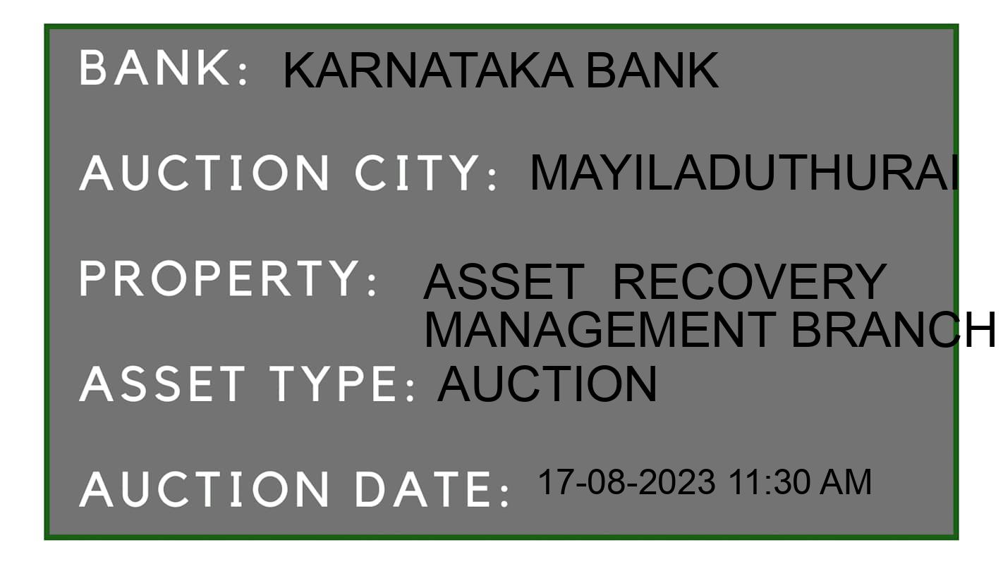 Auction Bank India - ID No: 160131 - Karnataka Bank Auction of Karnataka Bank Auctions for Commercial Building in Mayiladuthurai, Mayiladuthurai