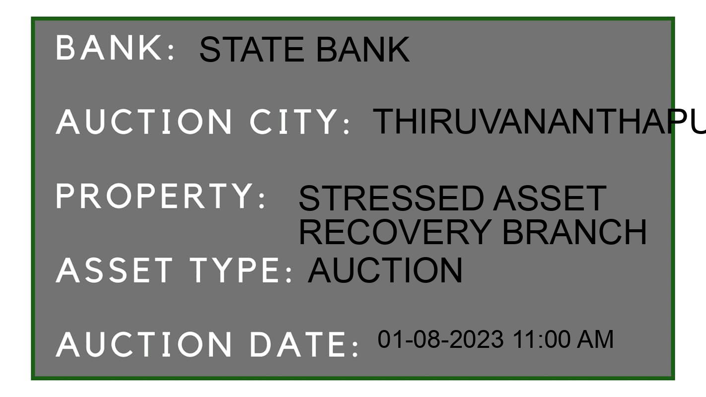 Auction Bank India - ID No: 160168 - State Bank Auction of State Bank Auctions for Land in Tiruvananthapuram, Thiruvananthapuram