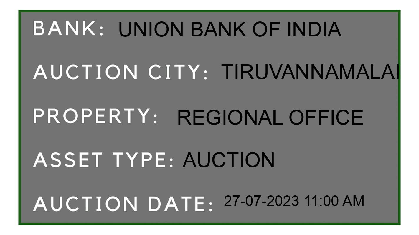 Auction Bank India - ID No: 160532 - Union Bank of India Auction of Union Bank of India Auctions for Land And Building in Vandavasi, Tiruvannamalai