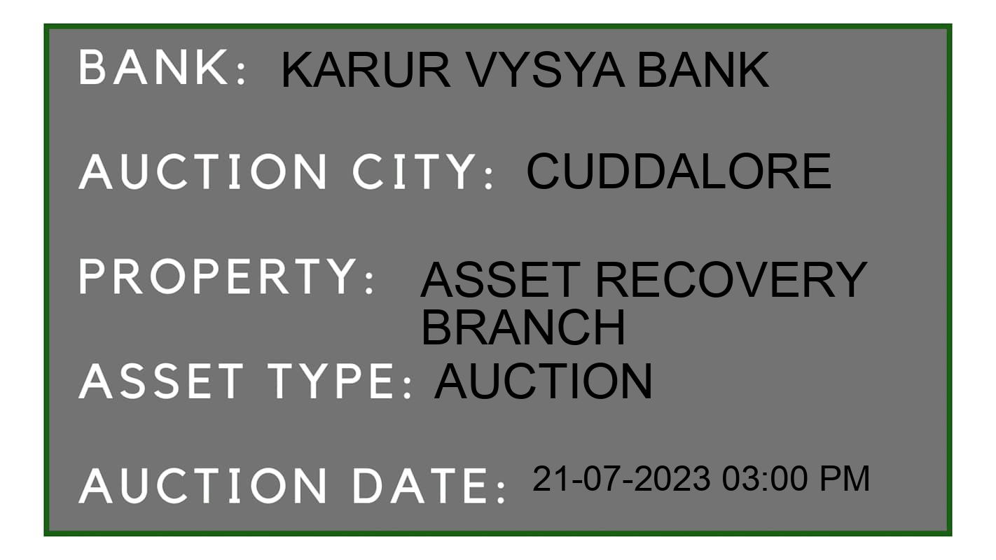 Auction Bank India - ID No: 160601 - Karur Vysya Bank Auction of Karur Vysya Bank Auctions for Land in Cuddalore, Cuddalore