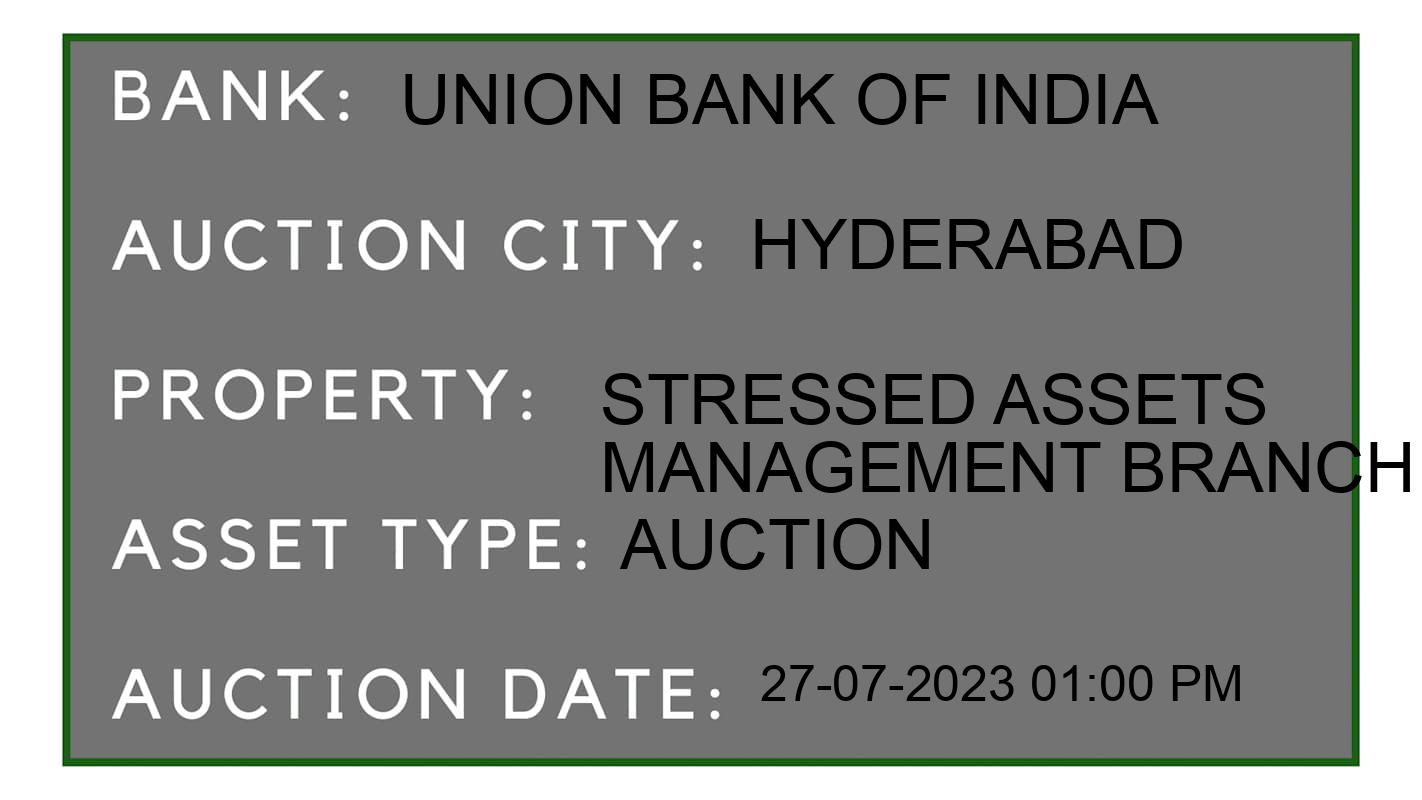 Auction Bank India - ID No: 160620 - Union Bank of India Auction of Union Bank of India Auctions for Plot in Hyderabad, Hyderabad