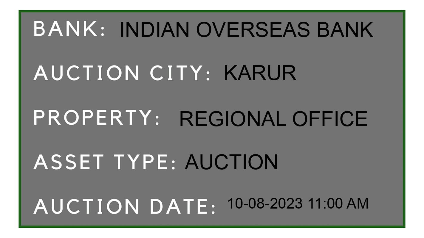 Auction Bank India - ID No: 160684 - Indian Overseas Bank Auction of Indian Overseas Bank Auctions for Land And Building in Karur, Karur