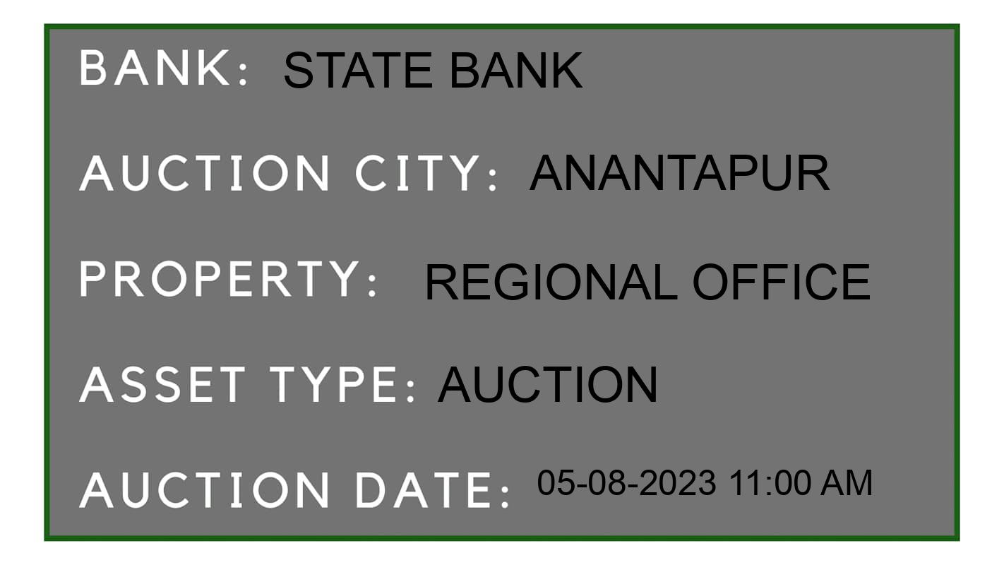 Auction Bank India - ID No: 160720 - State Bank Auction of State Bank Auctions for Plot in Hindupur, Anantapur