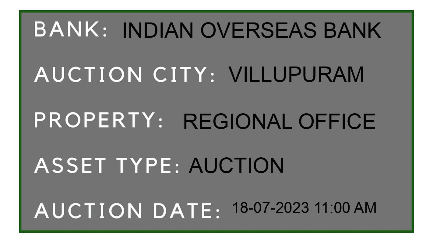 Auction Bank India - ID No: 160738 - Indian Overseas Bank Auction of Indian Overseas Bank Auctions for Land And Building in Villupuram