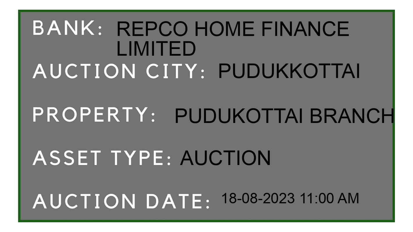 Auction Bank India - ID No: 160740 - Repco Home Finance Limited Auction of Repco Home Finance Limited Auctions for Land And Building in Pudukottai, Pudukkottai