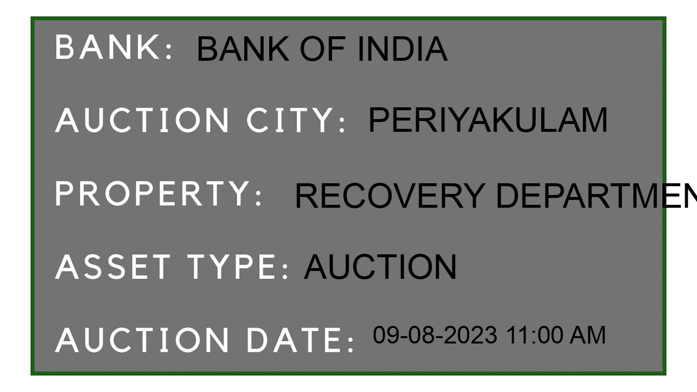 Auction Bank India - ID No: 160894 - Bank of India Auction of Bank of India Auctions for Residential House in periyakulam, periyakulam