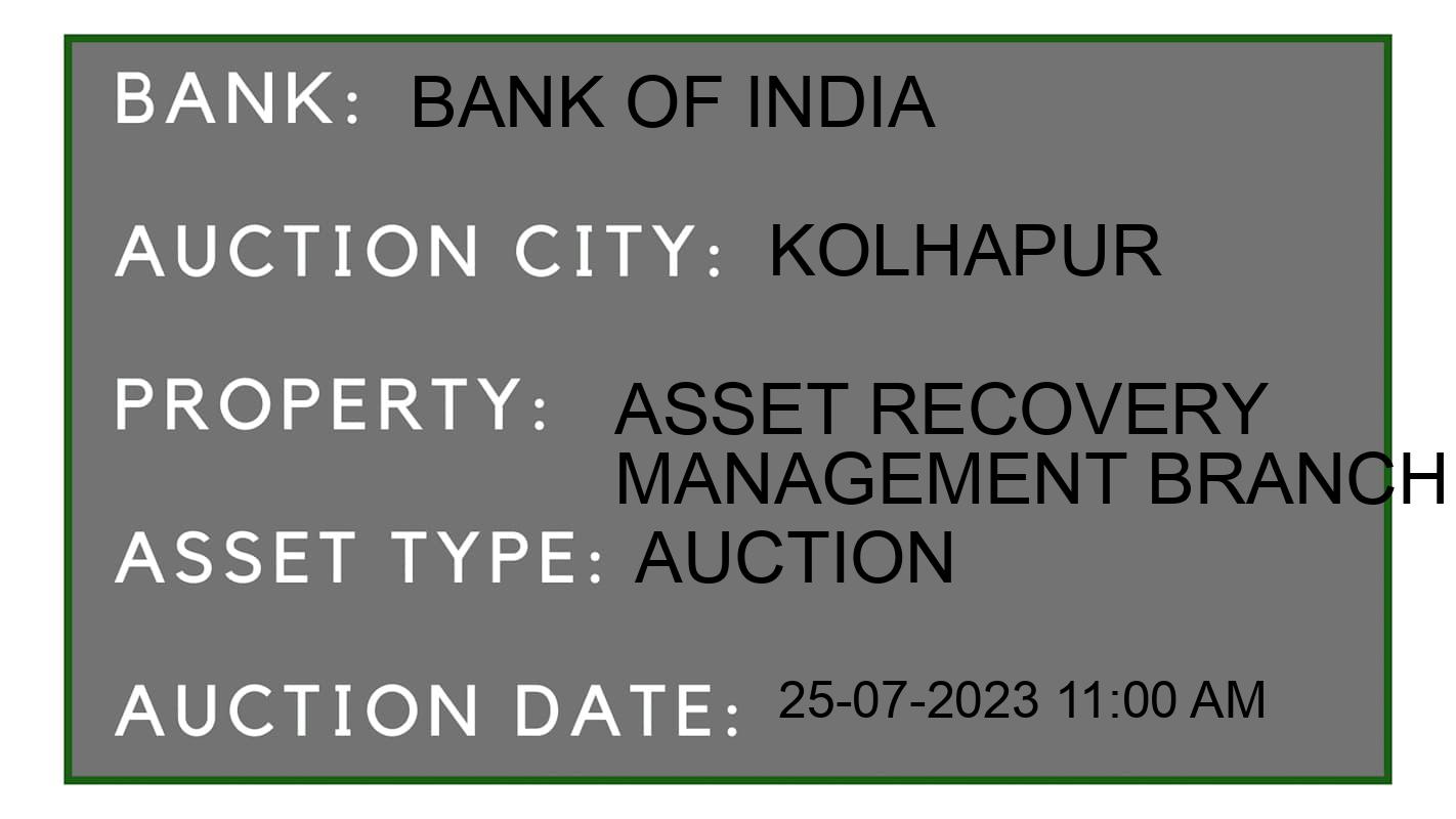 Auction Bank India - ID No: 160965 - Bank of India Auction of Bank of India Auctions for Plot in Kolhapur, Kolhapur
