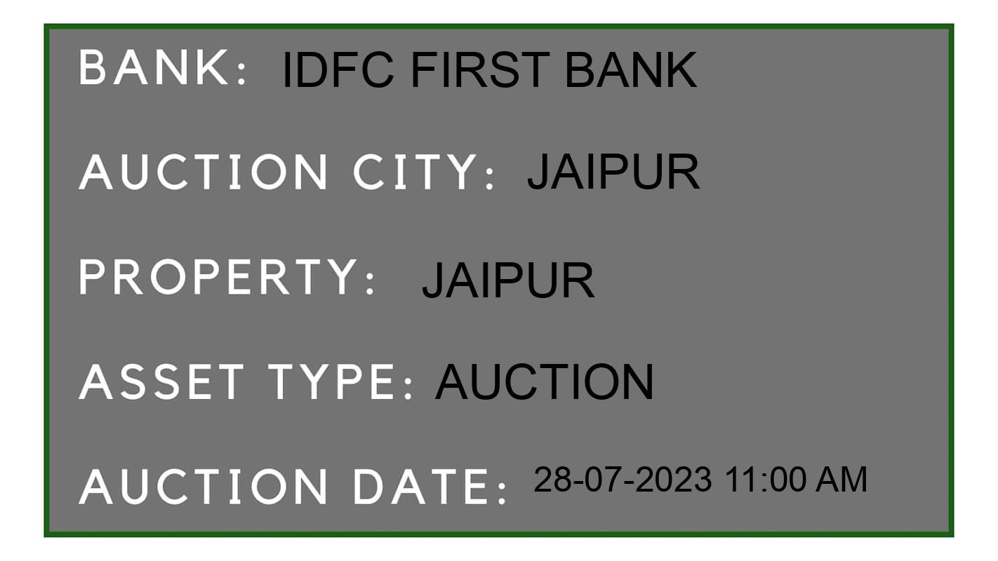 Auction Bank India - ID No: 161001 - IDFC First Bank Auction of IDFC First Bank Auctions for Commercial Property in Jhotwara, Jaipur