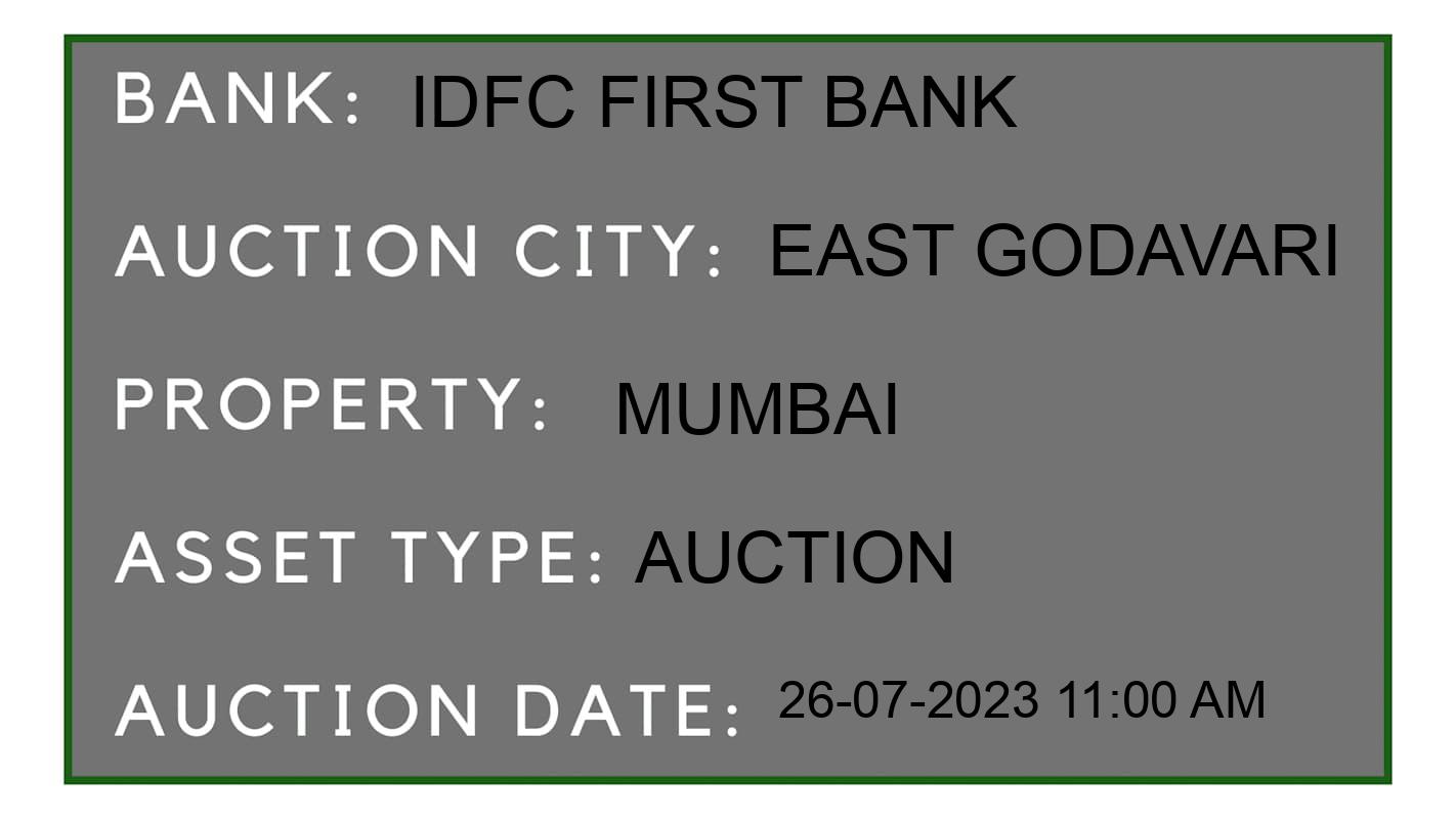Auction Bank India - ID No: 161014 - IDFC First Bank Auction of IDFC First Bank Auctions for Residential Flat in Rajahmundry, East Godavari