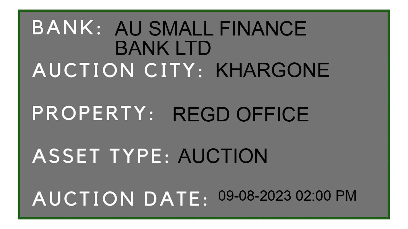 Auction Bank India - ID No: 161080 - AU SMALL FINANCE BANK LTD Auction of AU SMALL FINANCE BANK LTD Auctions for House in Jhirnya, Khargone
