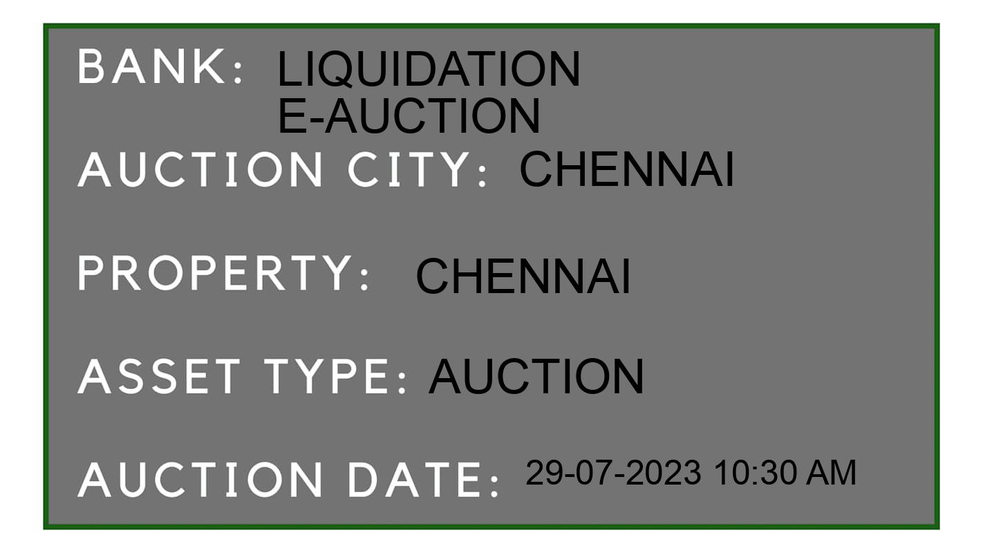 Auction Bank India - ID No: 161336 - Liquidation E-Auction Auction of Liquidation E-Auction Auctions for Land And Building in chennai, Chennai