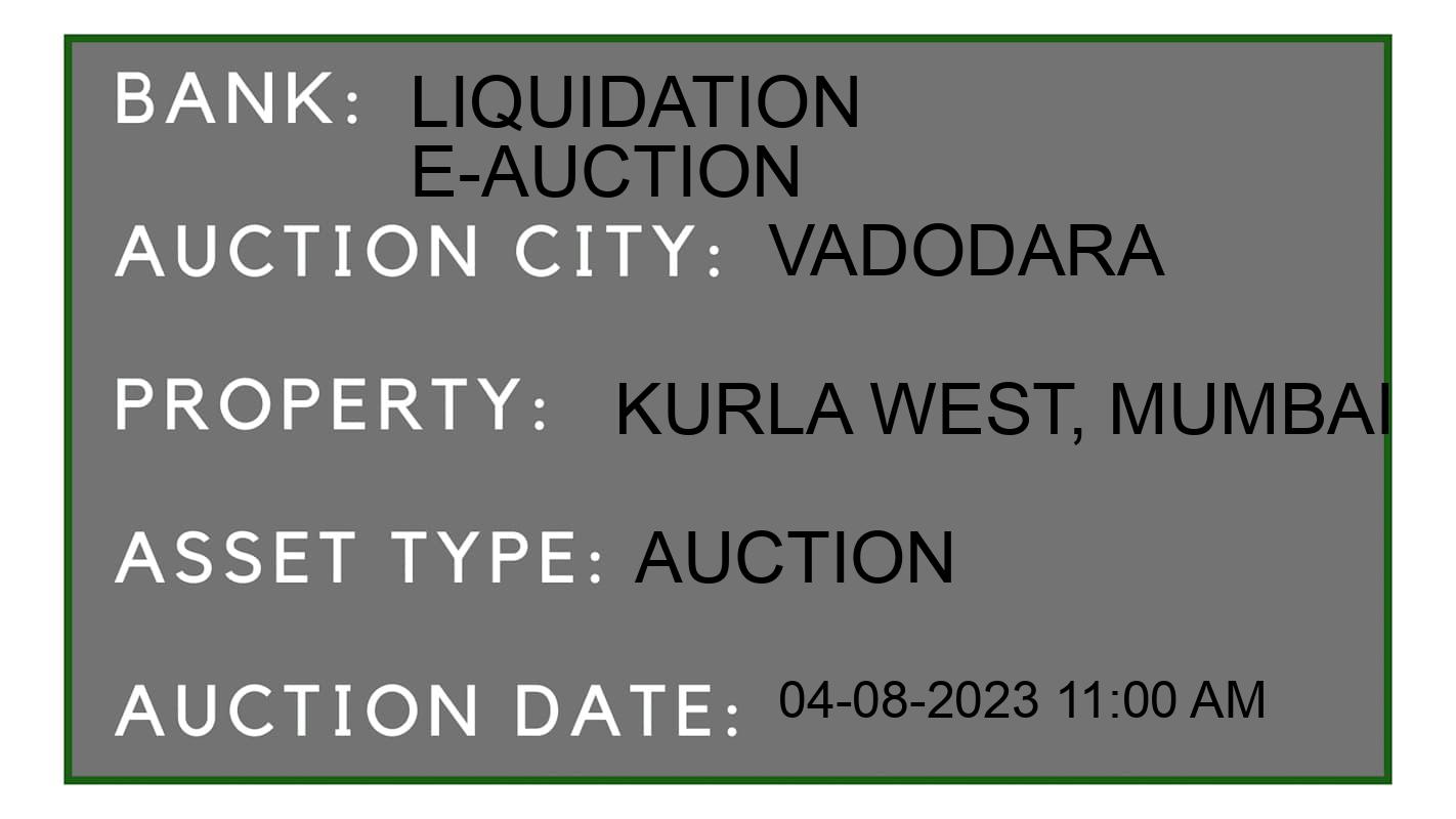 Auction Bank India - ID No: 161346 - Liquidation E-Auction Auction of Liquidation E-Auction Auctions for Residential Flat in Vadodara, Vadodara