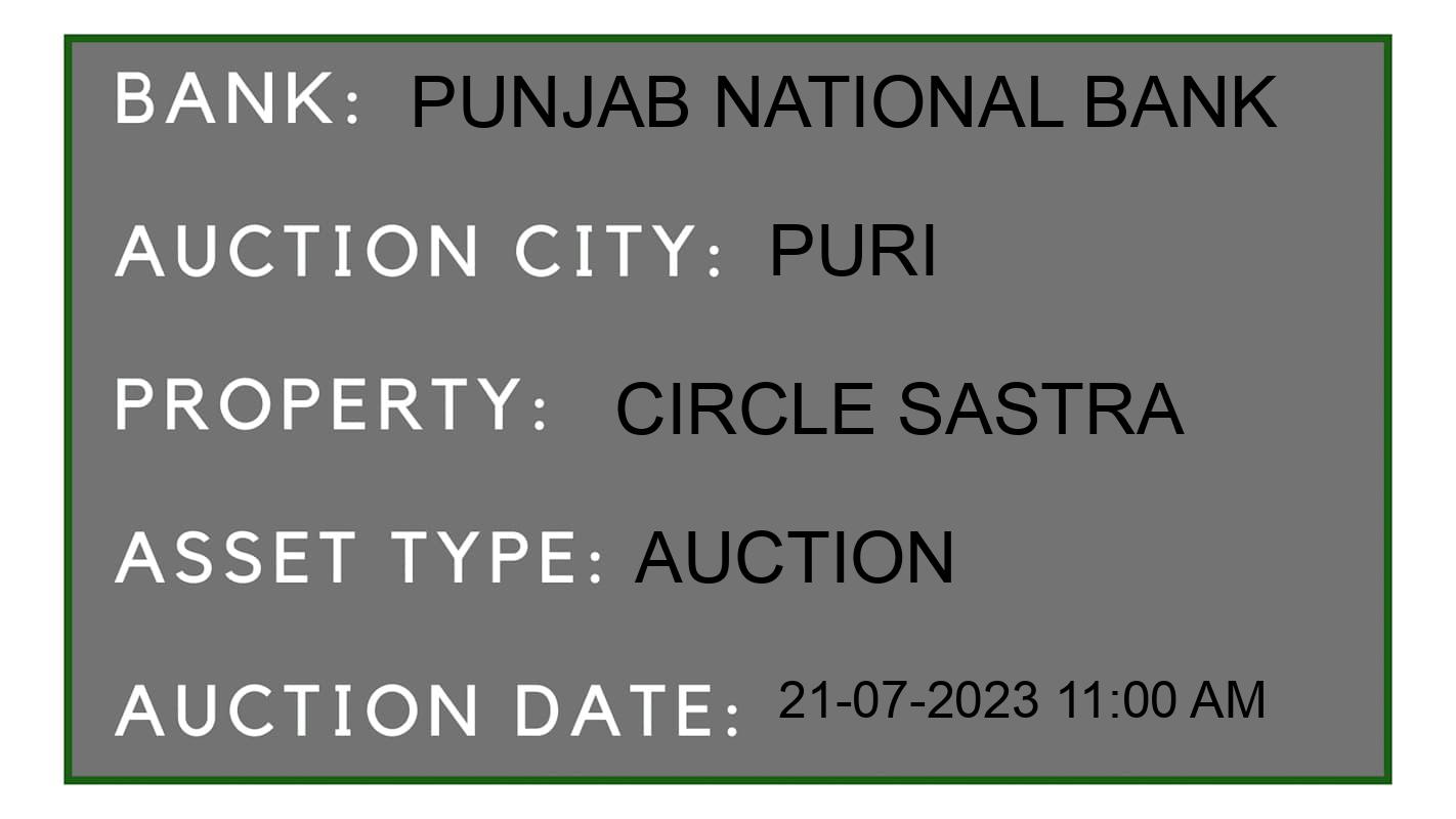 Auction Bank India - ID No: 161368 - Punjab National Bank Auction of Punjab National Bank Auctions for Plot in Puri Sadar, Puri