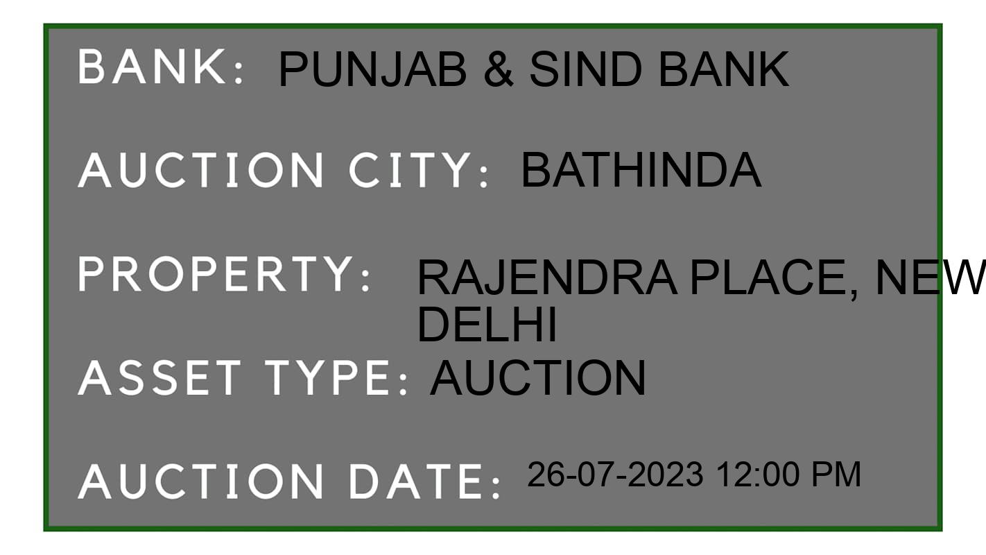 Auction Bank India - ID No: 161494 - Punjab & Sind Bank Auction of Punjab & Sind Bank Auctions for Residential House in Bathinda, Bathinda