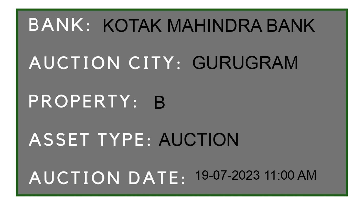 Auction Bank India - ID No: 161549 - Kotak Mahindra Bank Auction of Kotak Mahindra Bank Auctions for Industrial Land in Gurugram, Gurugram