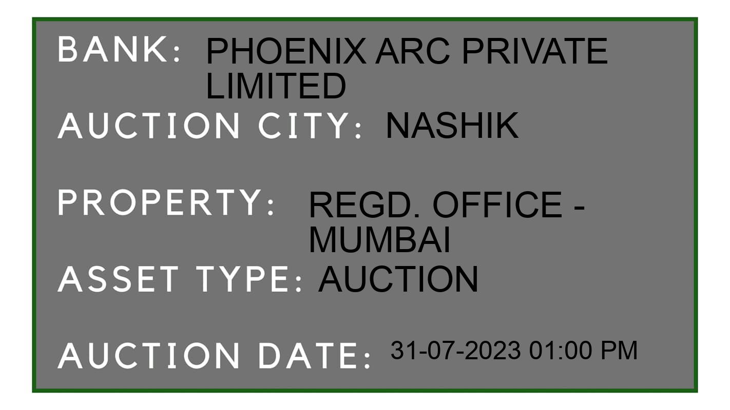 Auction Bank India - ID No: 161560 - Phoenix ARC Private Limited Auction of Phoenix ARC Private Limited Auctions for Residential Flat in Nashik, Nashik