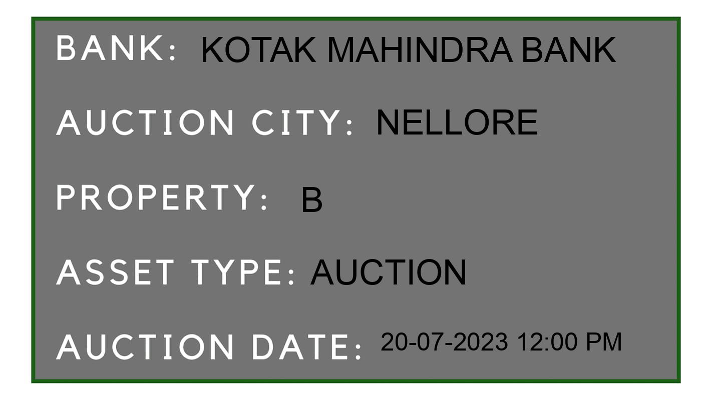 Auction Bank India - ID No: 161590 - Kotak Mahindra Bank Auction of Kotak Mahindra Bank Auctions for Plot in Gudur, Nellore