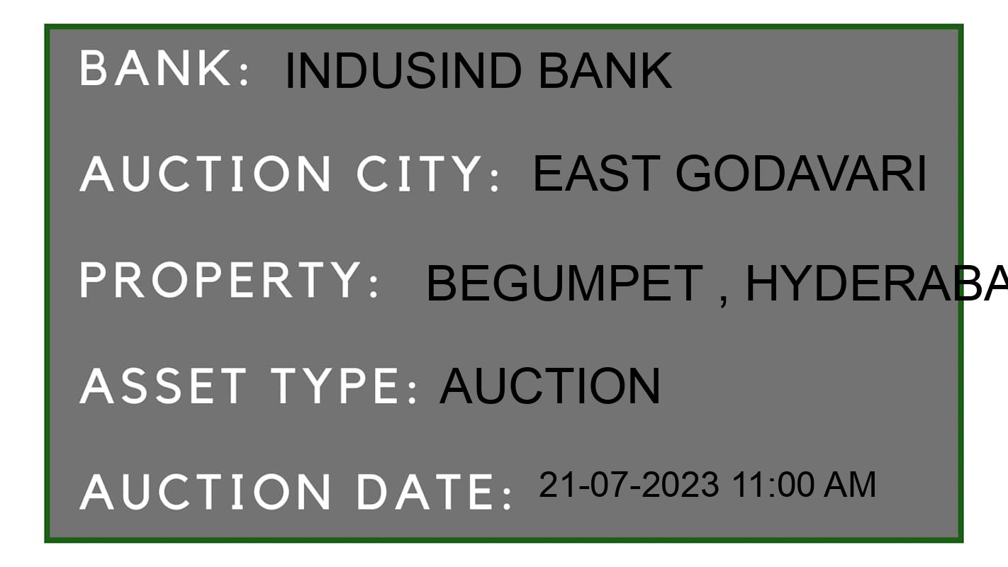 Auction Bank India - ID No: 161682 - IndusInd Bank Auction of IndusInd Bank Auctions for Land And Building in East Godavari, East Godavari
