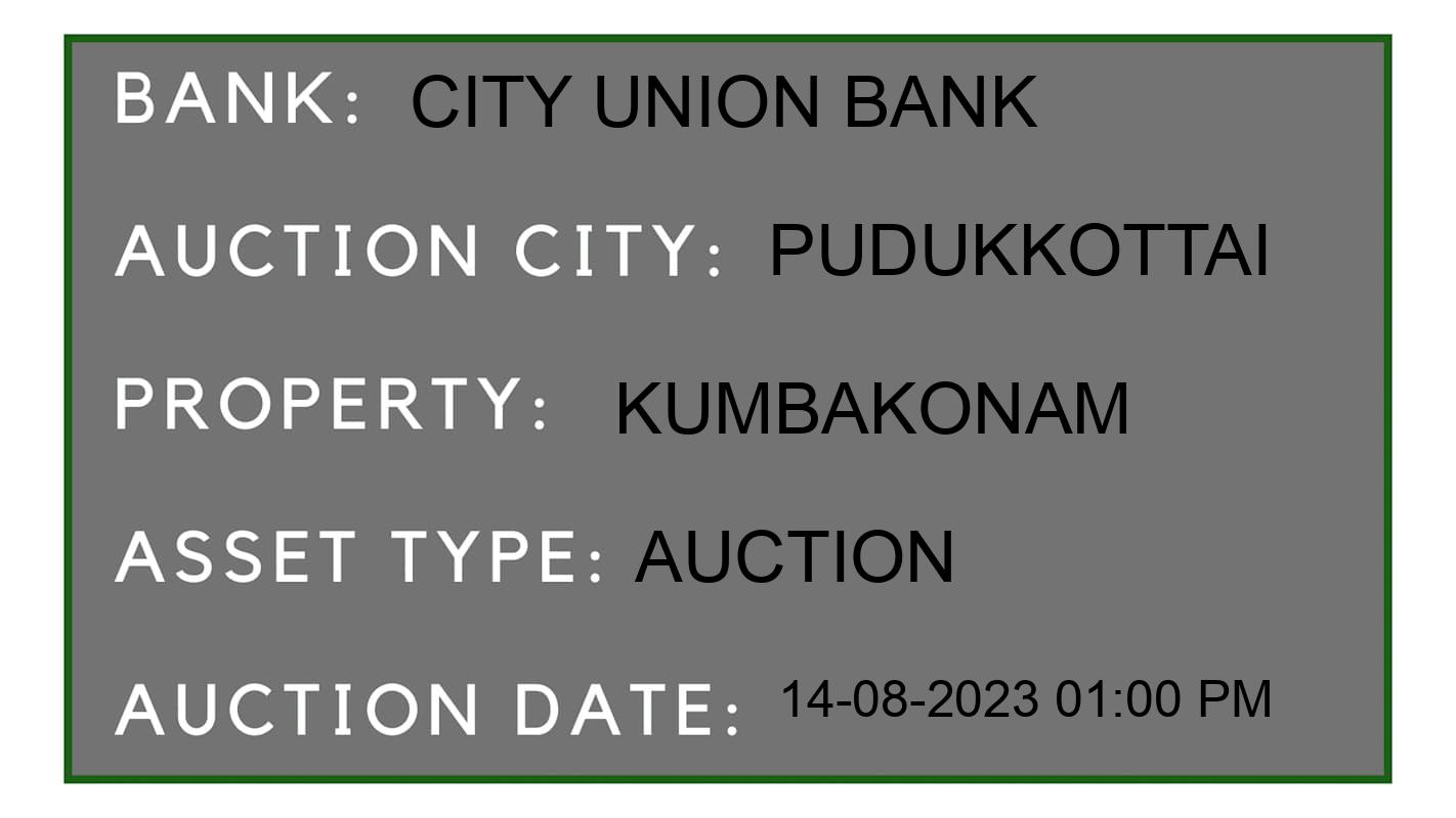 Auction Bank India - ID No: 161751 - City Union Bank Auction of City Union Bank Auctions for Plot in Pudukottai, Pudukkottai