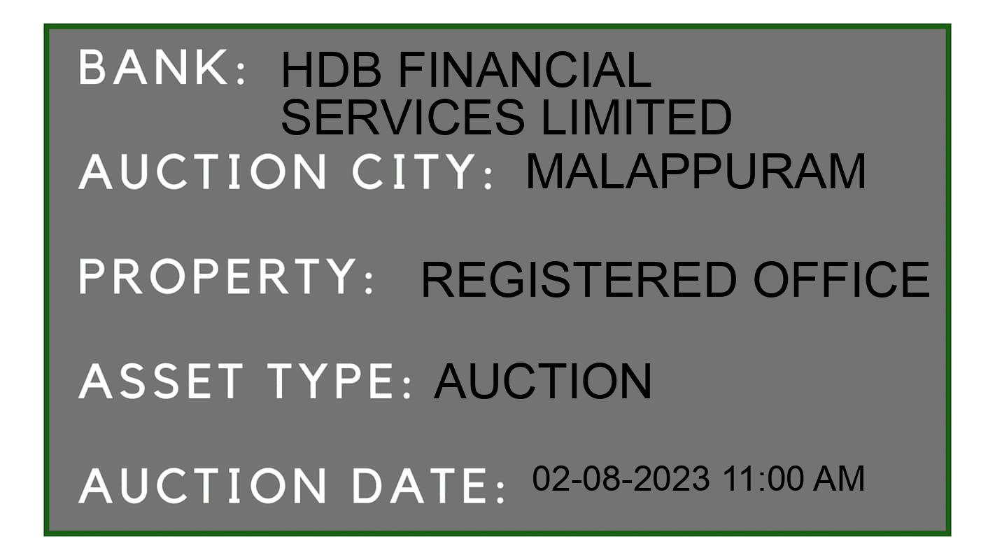Auction Bank India - ID No: 161754 - HDB Financial Services Limited Auction of HDB Financial Services Limited Auctions for Plot in Tirur, Malappuram
