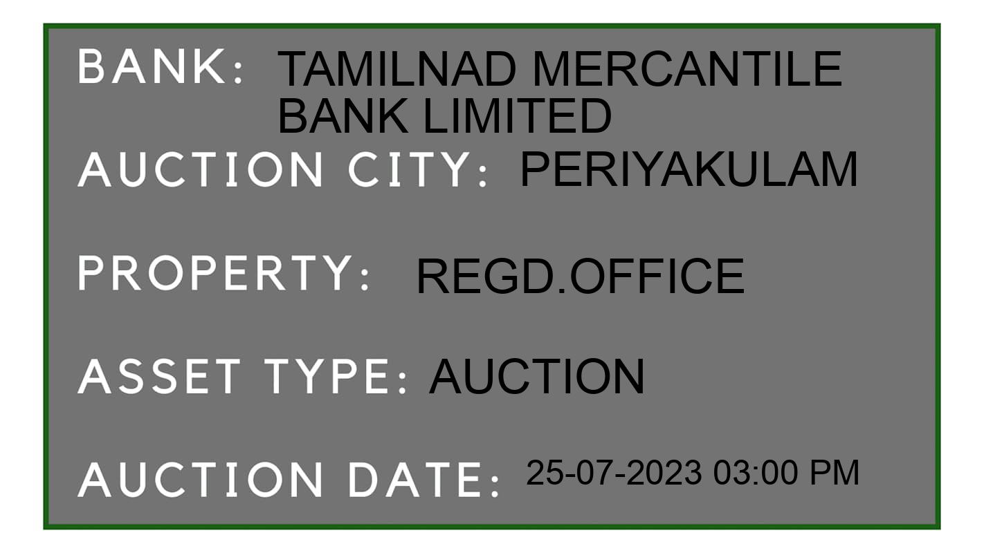 Auction Bank India - ID No: 161836 - Tamilnad Mercantile Bank Limited Auction of Tamilnad Mercantile Bank Limited Auctions for Land in periyakulam, periyakulam