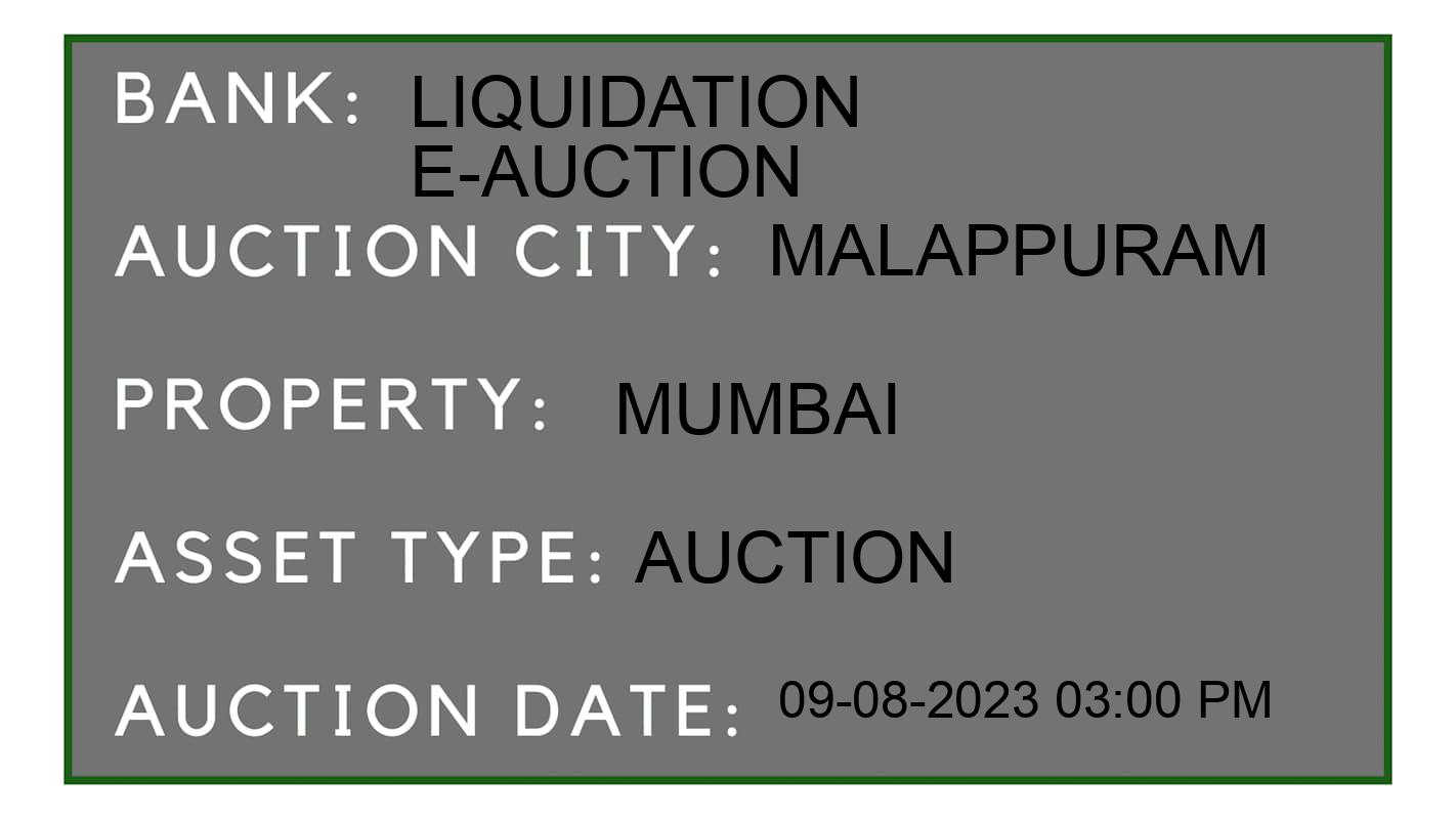 Auction Bank India - ID No: 161860 - Liquidation E-Auction Auction of Liquidation E-Auction Auctions for Plant & Machinery in Kohinoor, Malappuram
