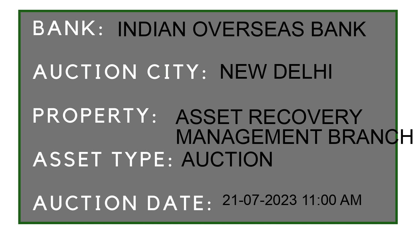 Auction Bank India - ID No: 161893 - Indian Overseas Bank Auction of Indian Overseas Bank Auctions for Commercial Office in Karol Bagh, New Delhi