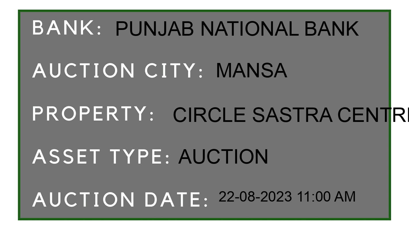 Auction Bank India - ID No: 161981 - Punjab National Bank Auction of Punjab National Bank Auctions for Commercial Property in Mansa, Punjab, Mansa