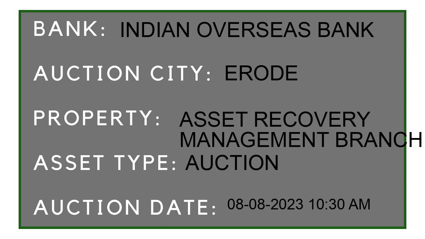 Auction Bank India - ID No: 162309 - Indian Overseas Bank Auction of Indian Overseas Bank Auctions for Plot in Erode, Erode