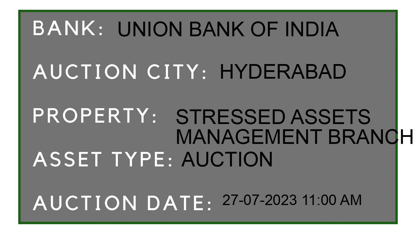 Auction Bank India - ID No: 162331 - Union Bank of India Auction of Union Bank of India Auctions for Residential Flat in Punjagutta, Hyderabad