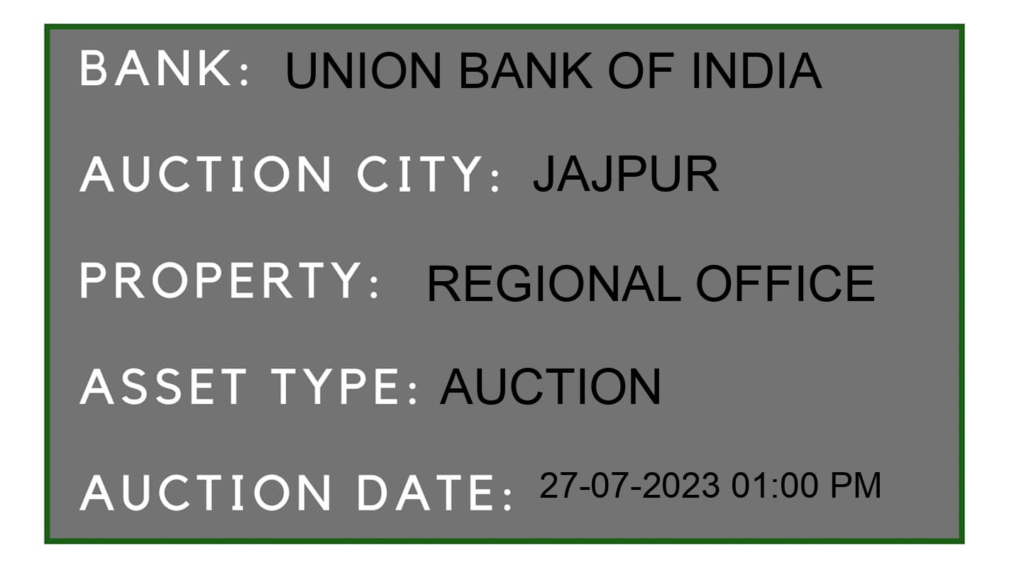 Auction Bank India - ID No: 162404 - Union Bank of India Auction of Union Bank of India Auctions for Plot in Sukinda, Jajpur