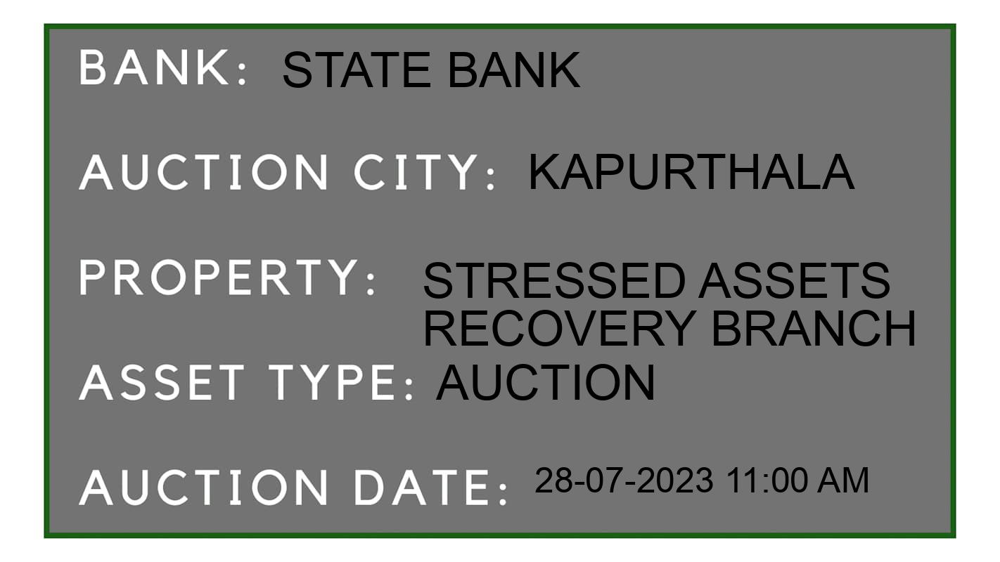Auction Bank India - ID No: 162421 - State Bank Auction of State Bank Auctions for Residential House in Phagwara, Kapurthala